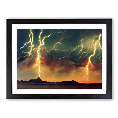 Lightning Storm Landscape - Single Picture Frame Print