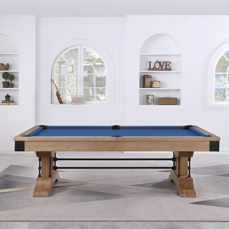 Table de billard Manchester, Bleu électrique, Non, Naturel patiné