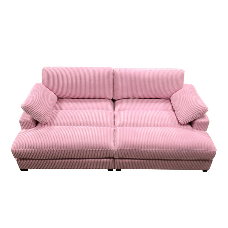 Mordecai 90" Square Arm Sofa, Blush