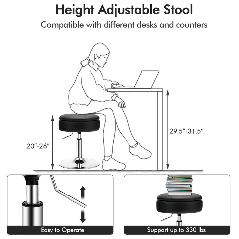 Tabouret de coiffeuse, Noir