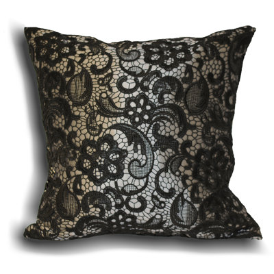 Macrame Floral Square Pillow Cover