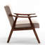 Fauteuil à oreilles à oreilles avec structure et siège robuste de style Mid-Century-125559873