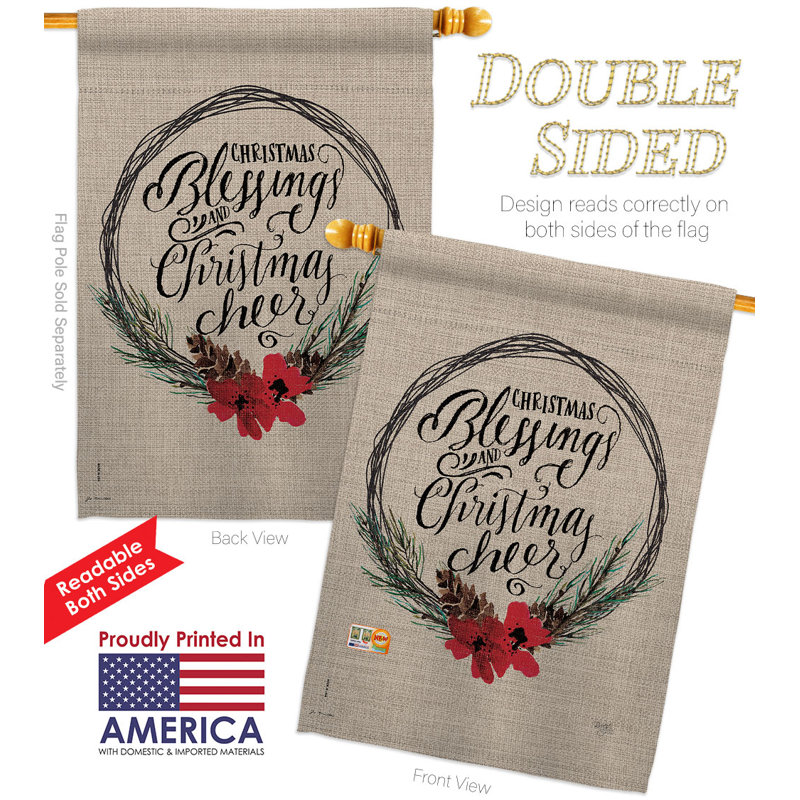 Drapeau de maison à 2 côtés en polyester / mélange de polyester 40 x 28 po