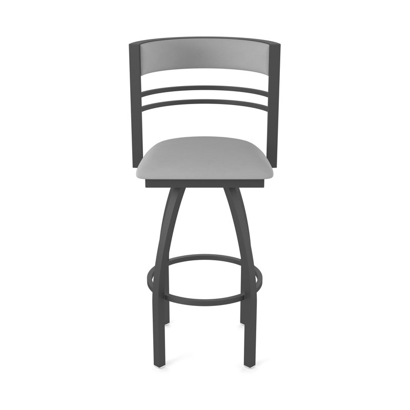 Hunter Swivel Stool, Tabouret de bar (siège d'une hauteur de 30 po), Étain, Vinyle - gris galbon Folkstone