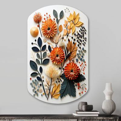 «Mid Century Mid Centuryury Botanicals II», impression d'art moderne cylindrique sur métal