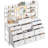 12-Drawer Fabric Storage Dresser with Makeup Vanity and LED Lighting for Bedroom Organization-1104632127