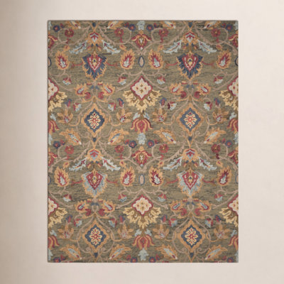 Tansy Green Multi Handmade Wool Floral Rug
