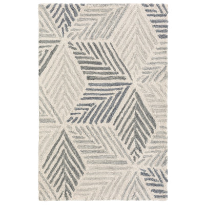 Karari Blue Hand Hooked Wool Rug