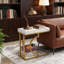 Table de chevet stable avec plateau en faux marbre