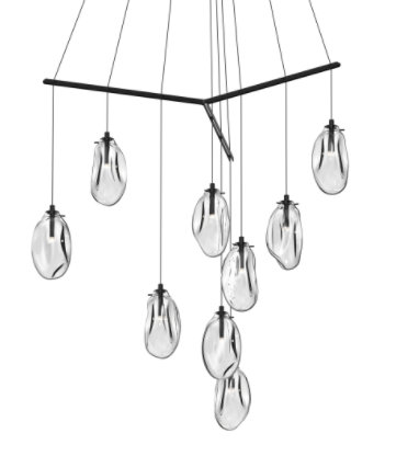 Liquid 9 - Light LED Pendant, Clear