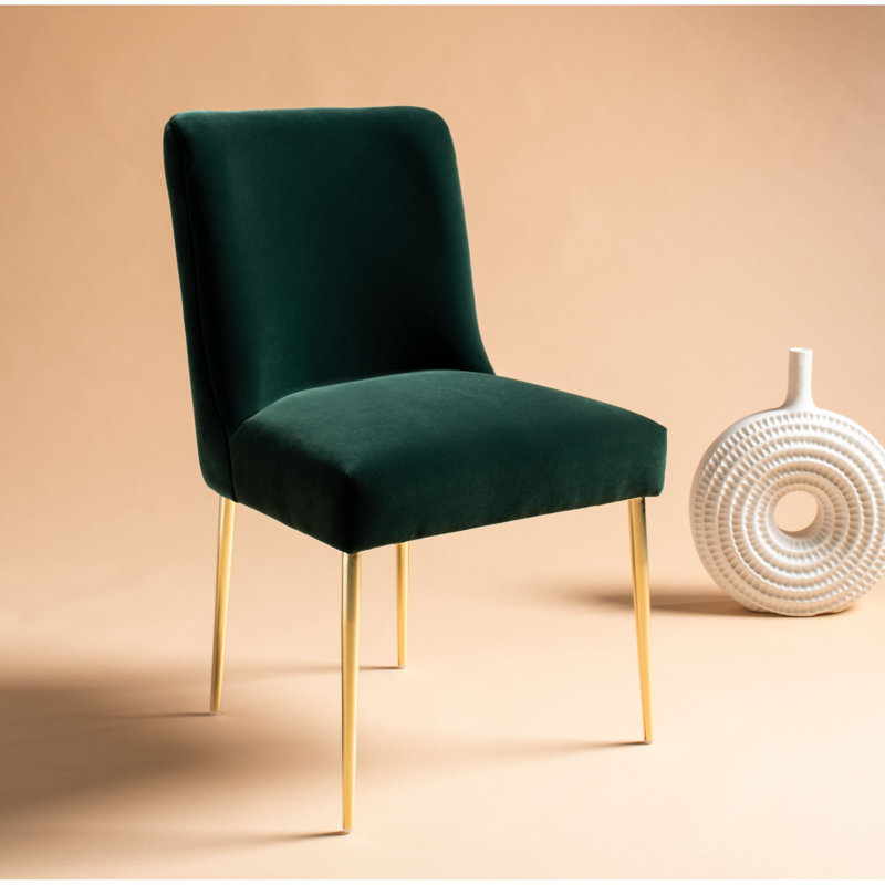 Pine Lake 20.25'' H Upholstered Side Chair, Velvet Hunter Green