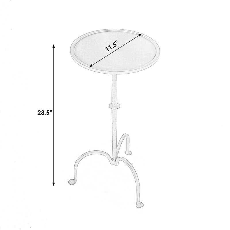 Founders Griege Iron Pedestal Side Table, Gray