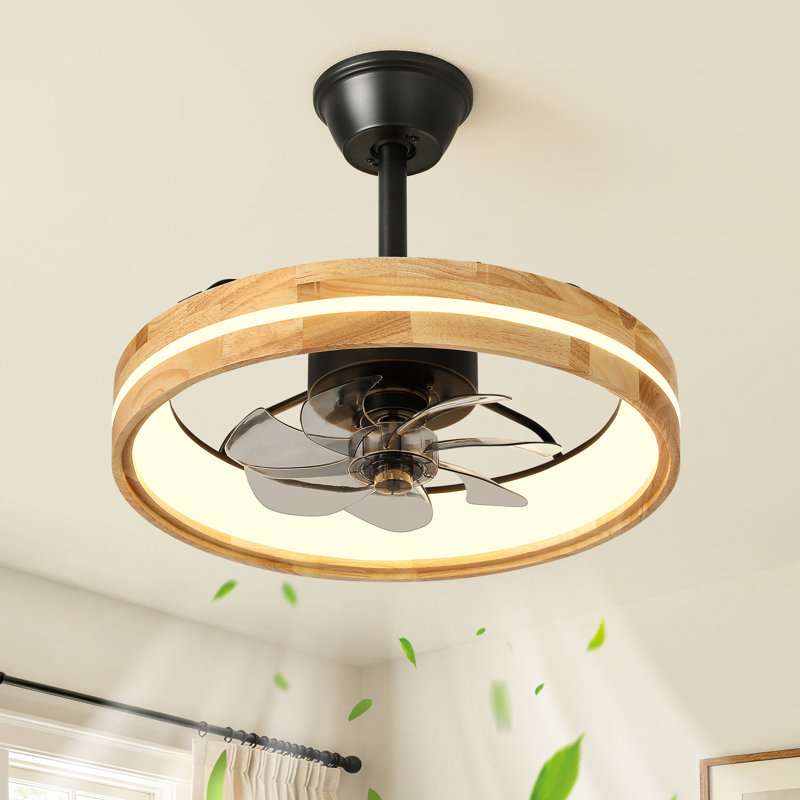 Ventilateur de plafond de 50 cm avec lumière, application et télécommande, DEL à intensité variable pour chambre et salon