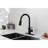 Pull Down Kitchen Faucet In Stainless Steel, High Arc, Matte Black, Single Handle, 1.8 Gallons Per Minute Flow Rate Handle Arc With Spray, Gpm Flow, Easy To Install And Maintain
