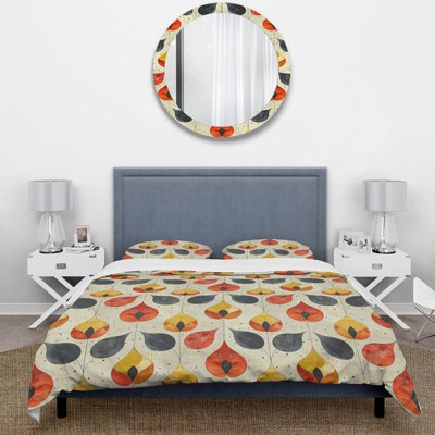 Ensemble de housse de couette orange et noir Midcentury Charm II - Midcentury