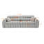 Canapé tissé à compression en chenille rayée, canapé compact à rangée droite avec éponge haute densité, canapé économiseur d'espace requis sans assemblage pour salon, appartement, bureau-133262918