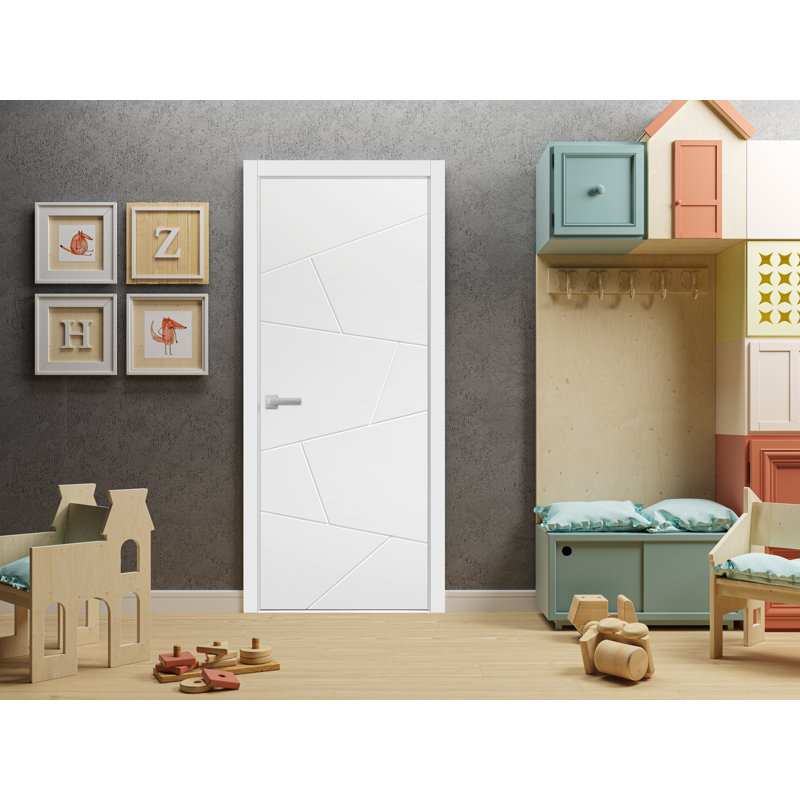 Porte intérieure moderne en bois avec quincaillerie | Planum 0990 | Garnitures à panneau simple | Portes de salle de bain robustes