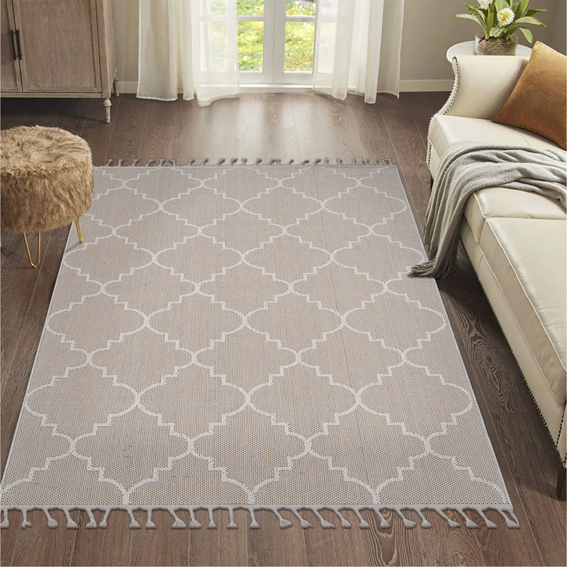 Trellis 8x10 Indoor Outdoor Area Rug, Stain Resistant Fade Resistant Floor Carpet, Rectangle 7'9" x 10'