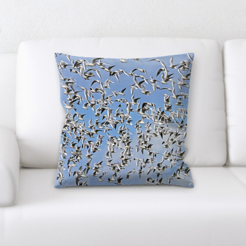 Coussin gulls noir à tête de lit