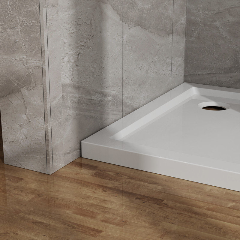 32x32 Inch Square Shower Base with Centered Drain, Low-Profile Shower Pan