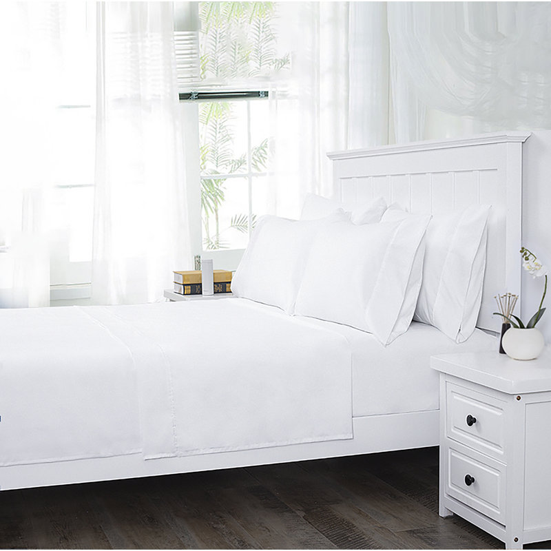 Hospitality Cotton Blend Percale Fitted Sheet, Full/Double Fitted Sheet