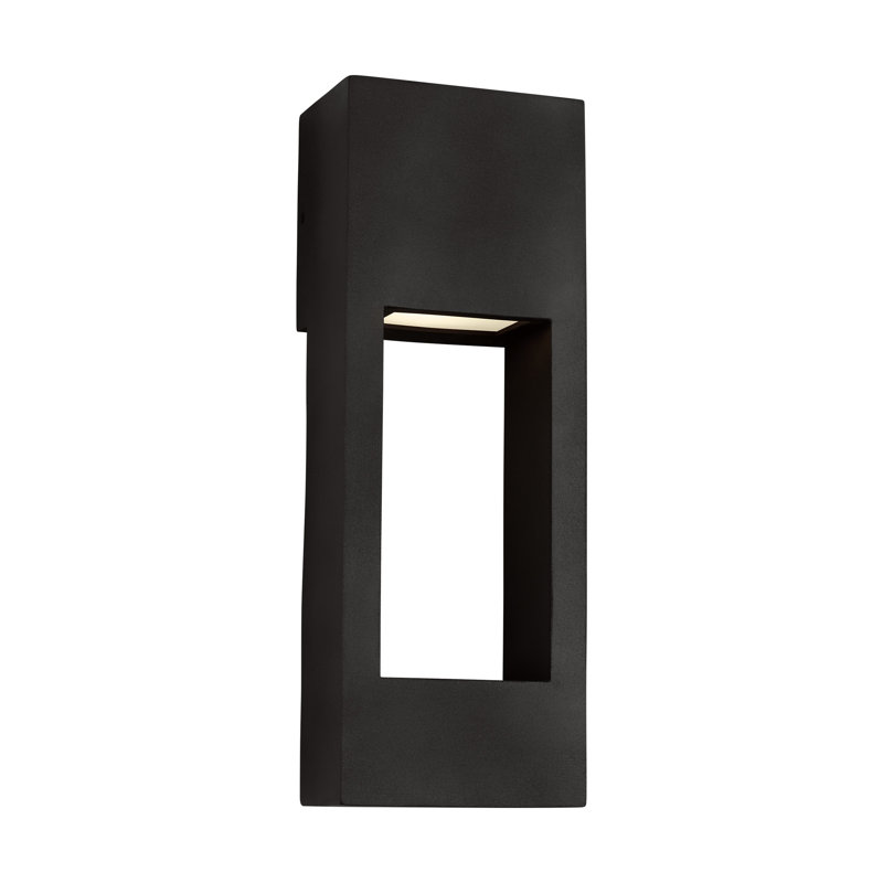 Testa LED Outdoor Flush Mount, 16" H x 5.75" W x 5.75" D, Black
