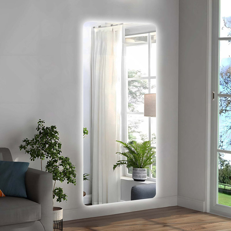 Miroir à fixation murale 65 x 21 po avec éclairage 3 couleurs et gradation pour chambre à coucher