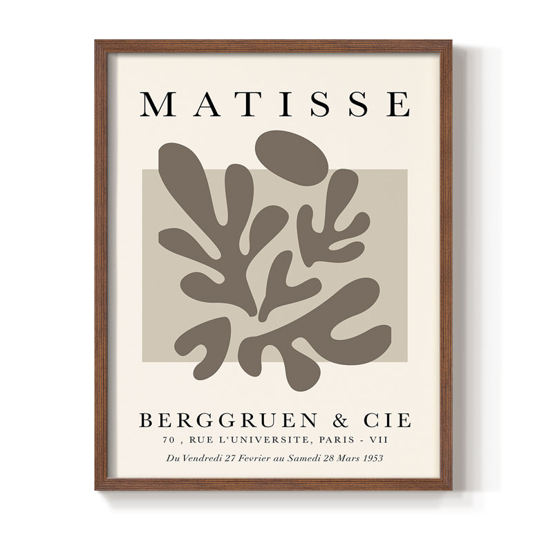 Matisse CC XXV III, reproduction encadrée - bois massif, H 14 po x l 11 po, Brun