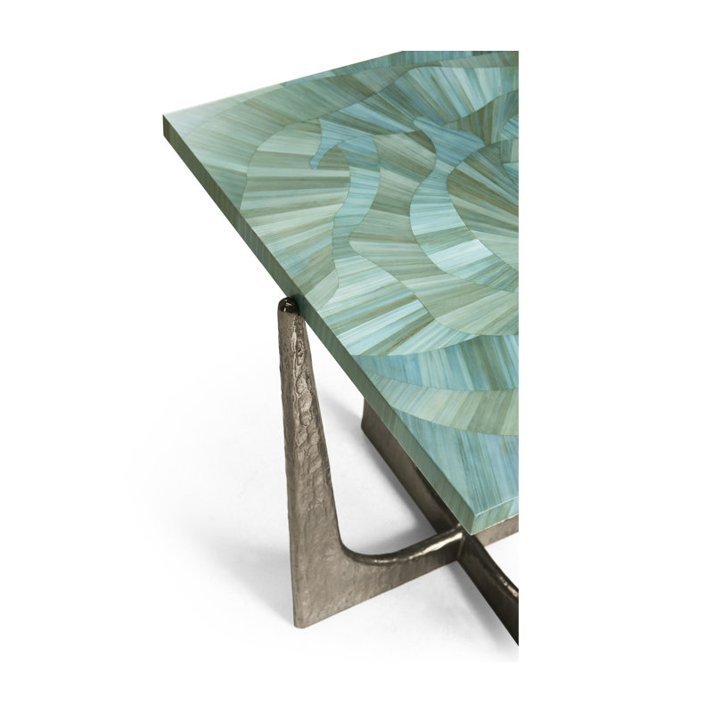 Water Seaglass Martini Table, 23" H x 21.5" W x 21.5" D