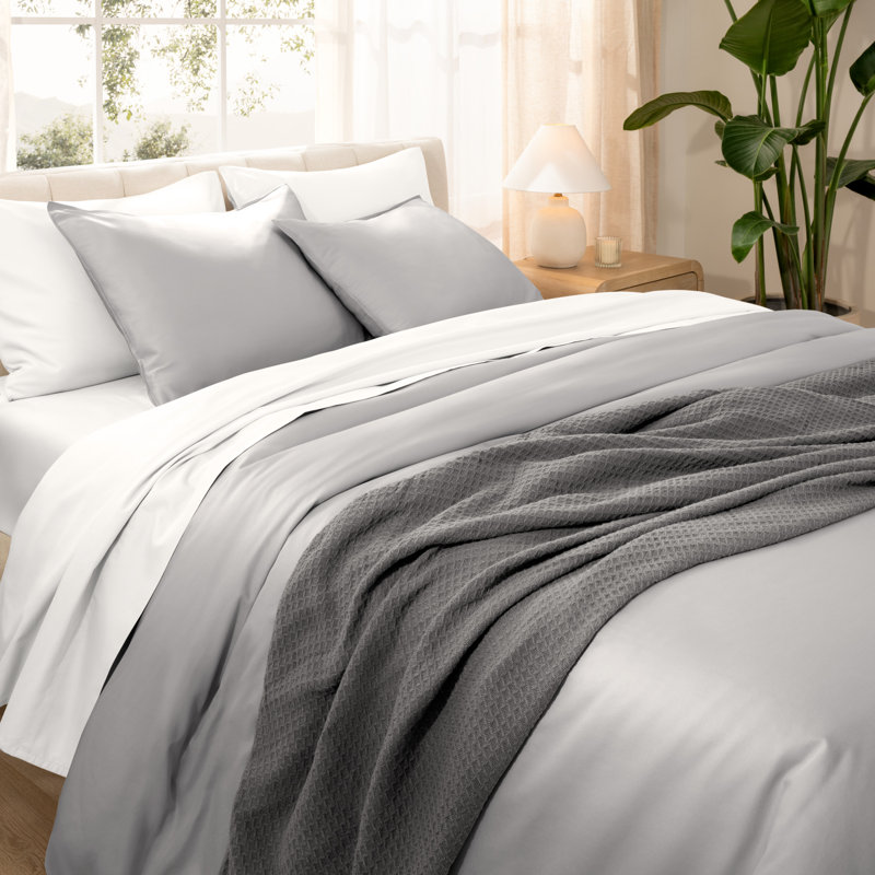 Light Gray, Twin/Twin XL Duvet Cover + 1 Standard Sham