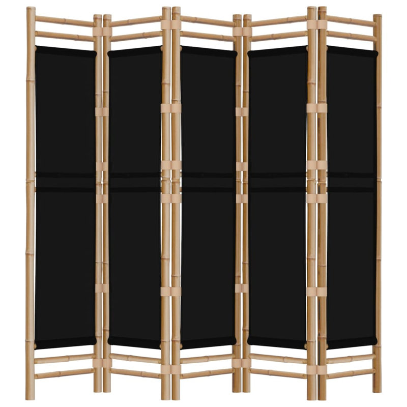 Venuti 457.2cm H Folding Room Divider, 5, 180cm W x 200cm L, Black