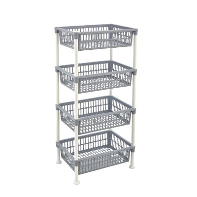 4 Tier Storage Basket Grey