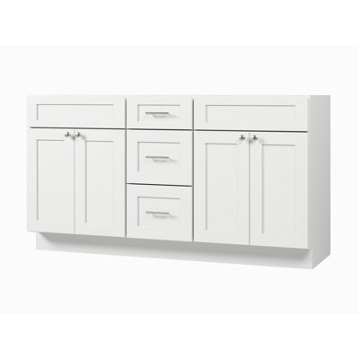 Meuble-lavabo double de 63 po avec base de tiroir Disar