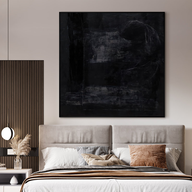 Très grand art mural imprimé sur toile - Abstrait moderne pour la décoration d'œuvres d'art contemporain pour le salon ou la chambre à coucher - «Assemblage requis du cadre (cadre non fini)»
