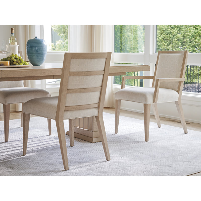 Sunset Key Nicholas Upholstered Back Side Chair, Ivory Polyester Blend