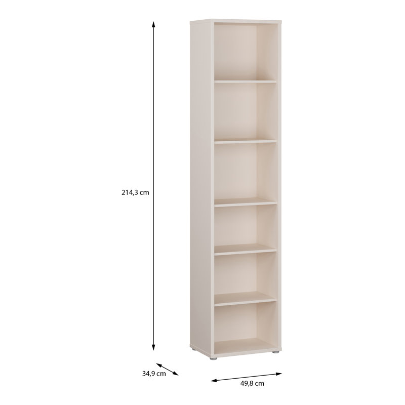 Rydar 214.3cm H x 49.8cm W Standard Bookcase, Beige