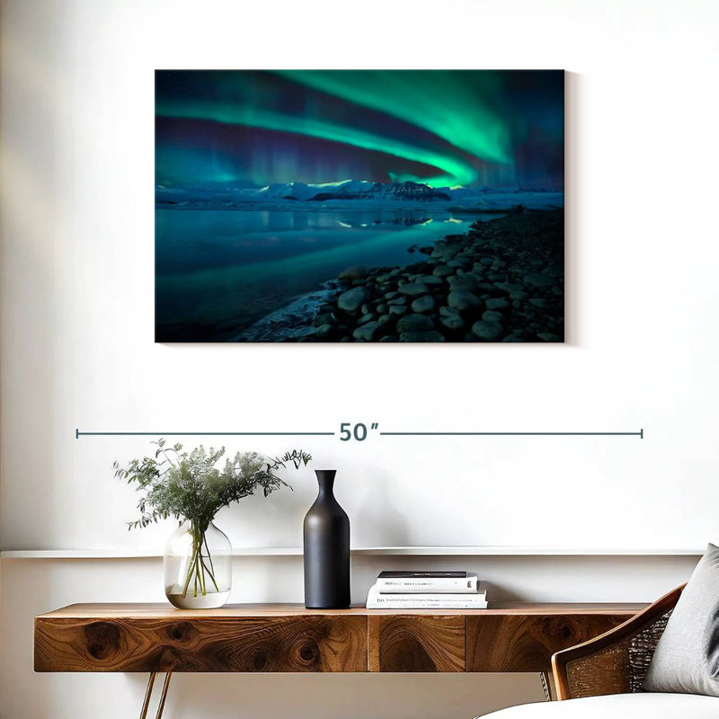 Alvord Jokulsarlon Northern Lights, H 24 po x l 36 po