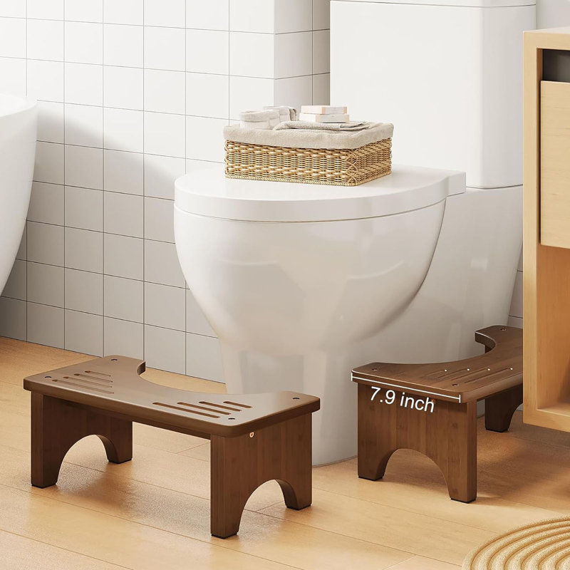 Tabouret de toilette en bambou pour adultes