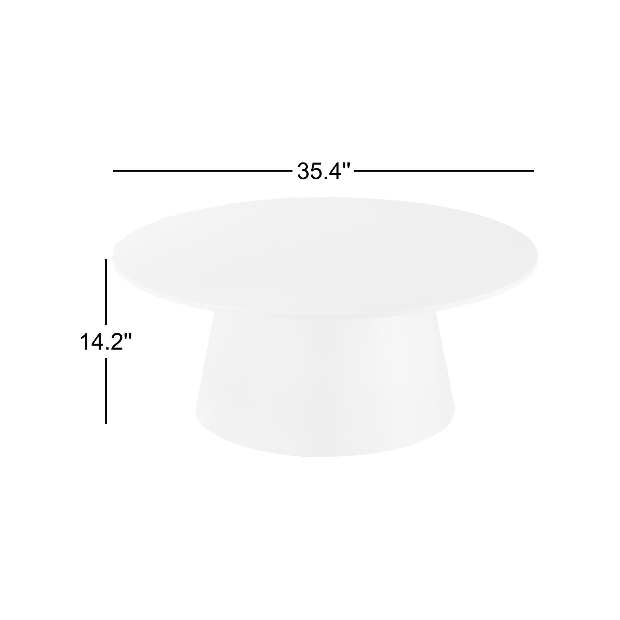 Adara Round Coffee Table, Matte White