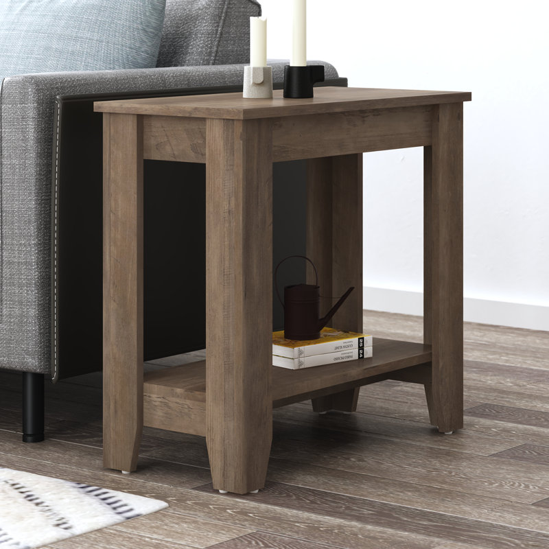 Table d'appoint Justine Basilico avec rangement, Chêne noueux