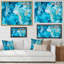 «Turquoise Luxury Abstract Fluid Art I», reproduction d'art sur toile moderne-67239196-67239213