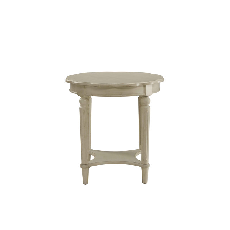 Table de bout avec tablette inférieure, Blanc antique