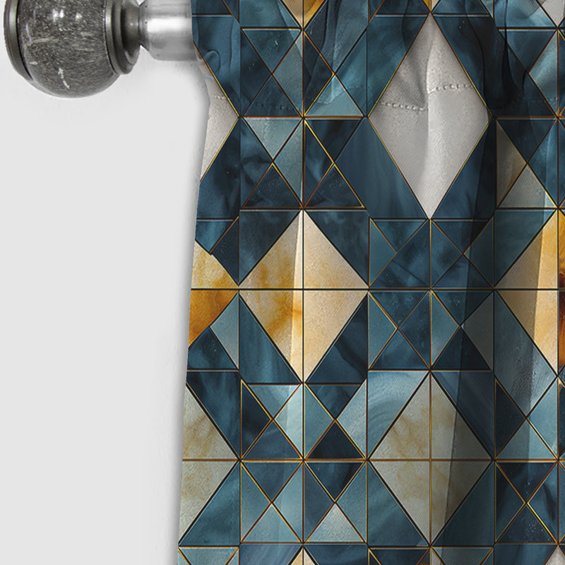 Tribal Fusion Marble Pattern VI - Abstract Marble Marble Blackout Curtain - 1 Panels, 52" W x 90" L