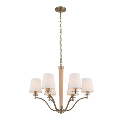 Lustre Curva 6 LT champagne doré brossé Kalco