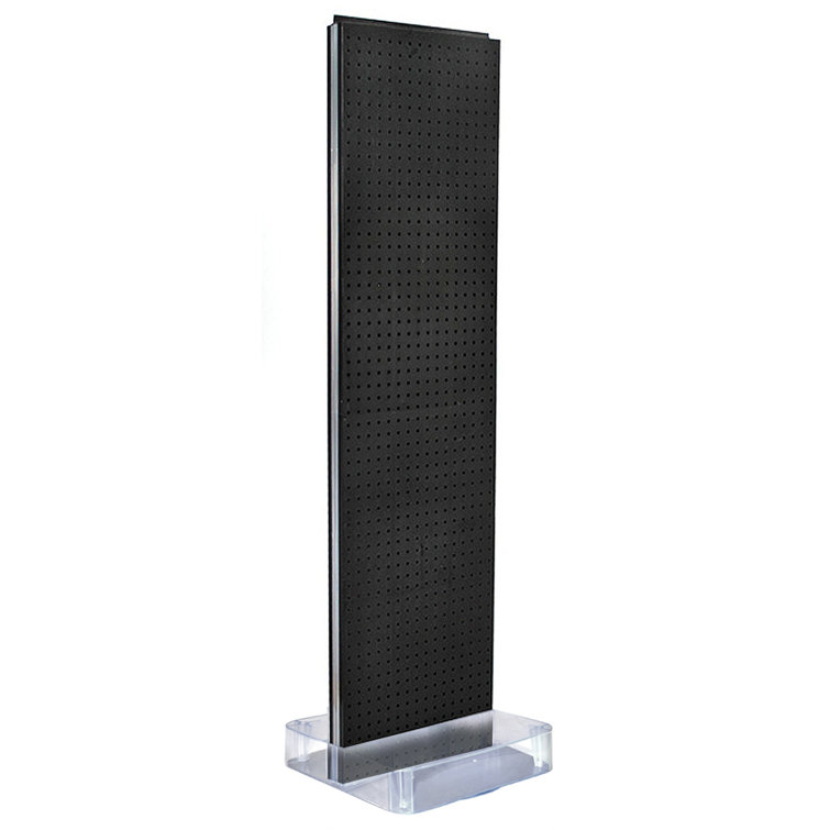 Two-Sided Pegboard Floor Display On a Square Studio Base: Panel Size: 16"W x 60"H