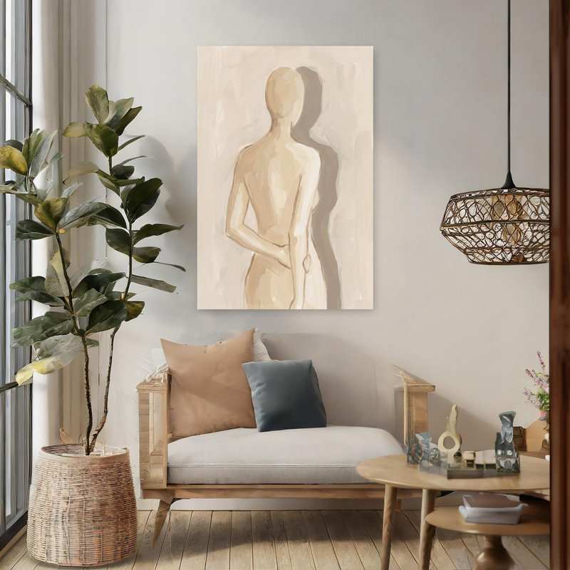 Art mural minimaliste élégant et serein, 48" H x 32" W