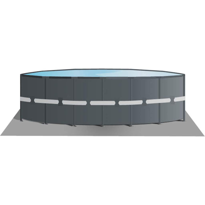 INTEX - Piscine hors terre bleue, matériau 3 plis gris résistant à la perforation, acier, Bleu, L 288,2 po x H 132 po