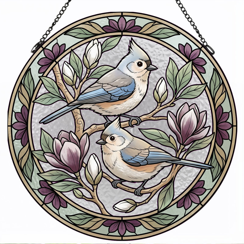 Panneau de vitrail en verre coloré, 7,8 heures, H 7,8 po