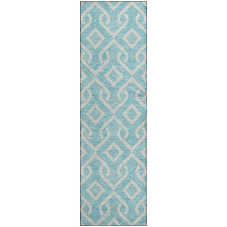 Premium Machine Washable Cerrito Aqua Rug