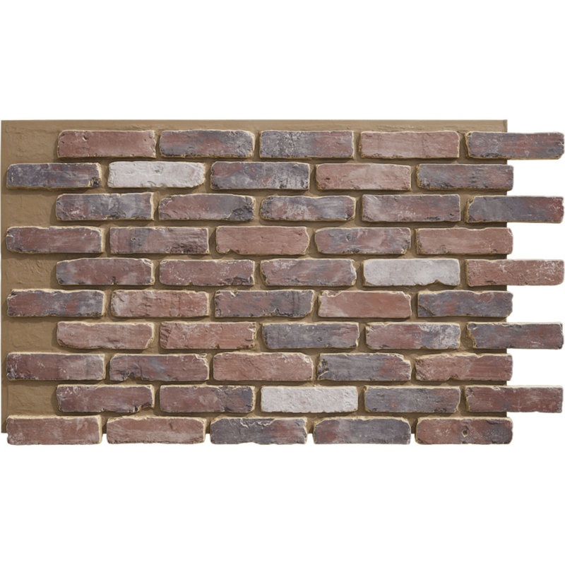 Panneau de fausses briques vieillies EverStone, l 46 7/8 po x H 27 po x P 1 1/4 po, couleur rose fumé, Rose fumé